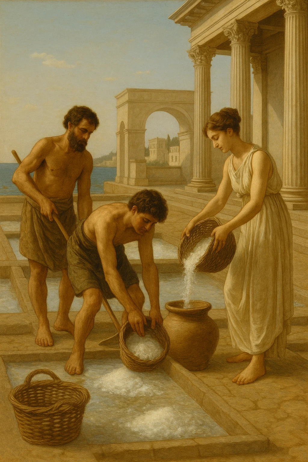 Thalassotherapie uit de oudheid
Reeds in de oudheid was zout een waardevol schoonheidsingrediënt. Cleopatra gebruikte modder en zouten uit de Dode Zee om haar huid te zuiveren en glad te maken. Grieken en Romeinen integreerden zoutbaden in hun verzorgingsrituelen om de huid te kalmeren, te ontsmetten en te revitaliseren. Tot op vandaag vormen deze praktijken de inspiratiebron voor thalassotherapie en mineraliserende behandelingen — het bewijs dat sommige tradities de tand des tijds moeiteloos doorstaan.